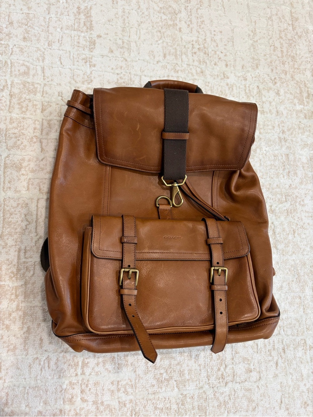 Coach Authentic Tan Leather Backpack